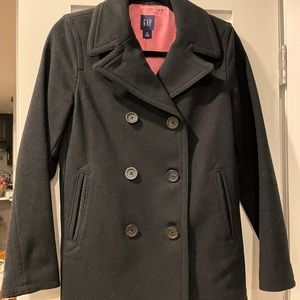 GAP Black Wool Pea Coat - Size XS